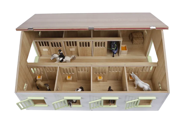 Kids Globe Large Pink Horse Stable with 7 Horse Stalls