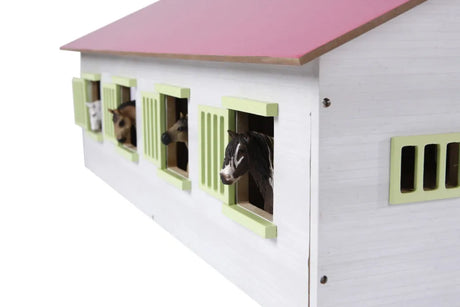 Kids Globe Large Pink Horse Stable with 7 Horse Stalls