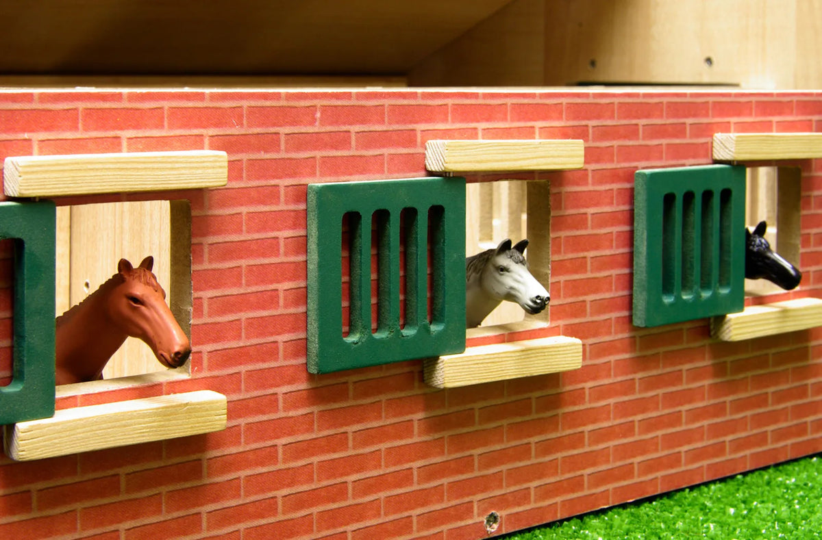 Kids Globe Wooden Horse Stable with 9 horse stalls
