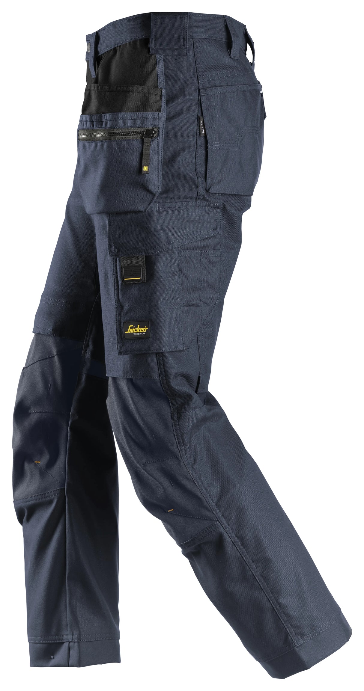 Snickers 6224 AllroundWork Canvas+ Stretch Work Trousers with Holster Pockets - Navy, Heavy-Duty Construction Workwear