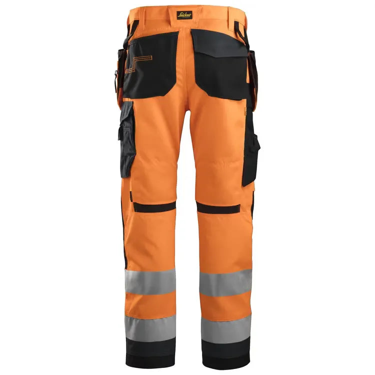 Snickers 6230 High-Vis Work Trousers+ Holster Pockets Class 2