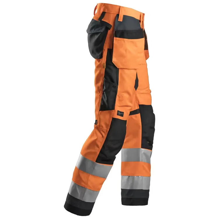 Snickers 6230 High-Vis Work Trousers+ Holster Pockets Class 2