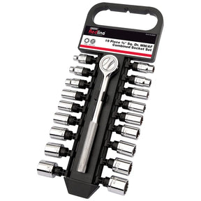 Draper MM/AF Combined Socket Set, 3/8" Sq, Dr, (19 Piece)