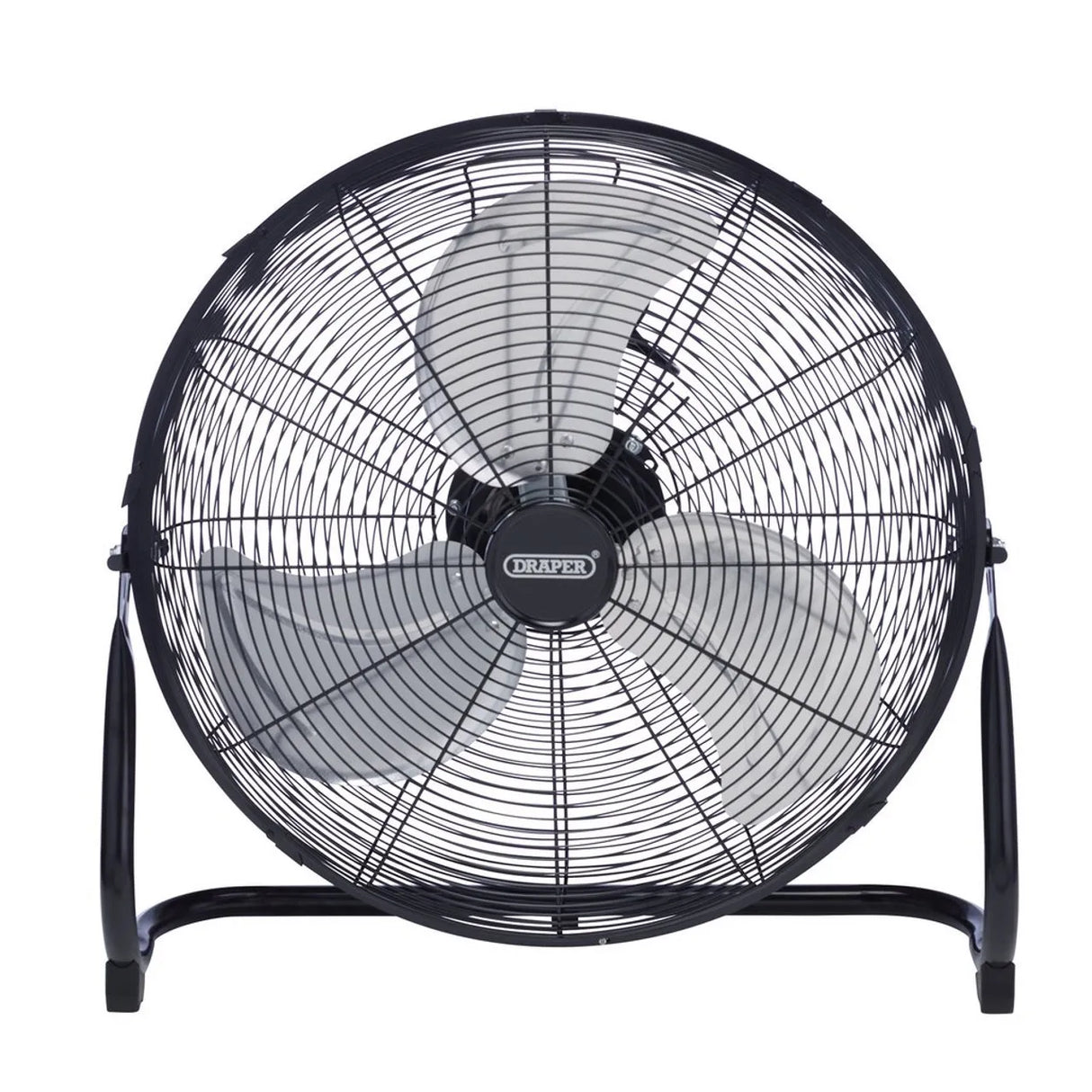 Draper 230V High-Velocity Floor Fan, 20"/500mm, 120W - 3-Speed Control and Tilt Function (70438)