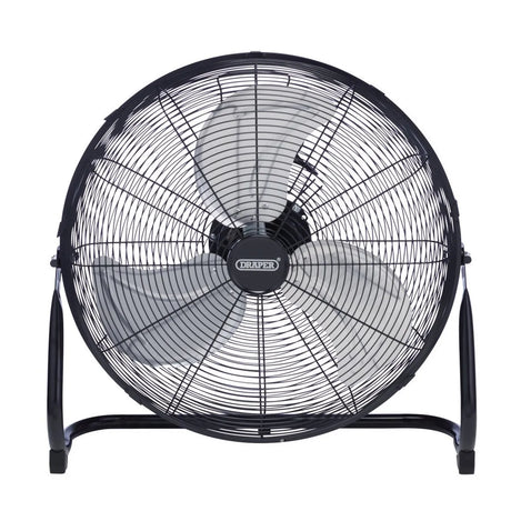 Draper 230V High-Velocity Floor Fan, 20"/500mm, 120W - 3-Speed Control and Tilt Function (70438)
