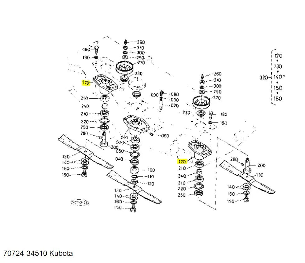70724-34510 Kubota Holder Pulley
