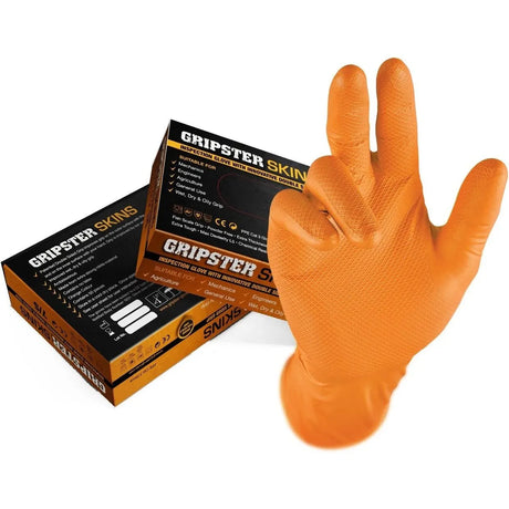 Gripster Skins Gloves Orange/Black (Box of 50)