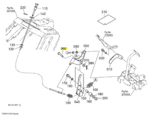 75599-51345 Kubota Clevis Pin (3/8 x 2.25) - Genuine OEM Part