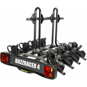 Buzzrack Buzzracer 4 Tow Bar Mount Bike Rack | Fits 4 Bikes | Tilting Function
