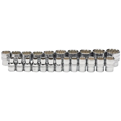 Draper 1/2" Sq. Loose Metric Polished Chrome socket (23 Piece)