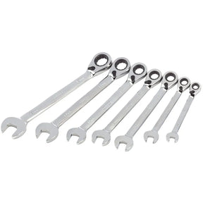 Draper Hi-Torq Metric Reversible Ratcheting Combination Spanner Set (7 Piece)