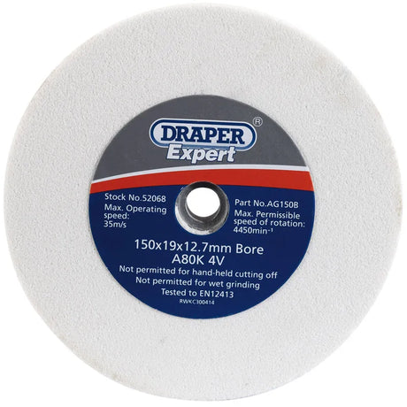 Draper 150 x 19mm Grinding Wheel 80 Grit