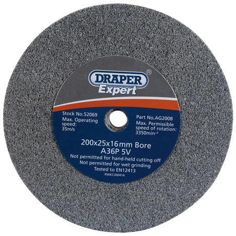 Draper 200 x 25mm Grinding Wheel 30 Grit