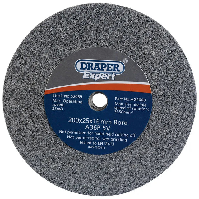 Draper 200 x 25mm Grinding Wheel 30 Grit