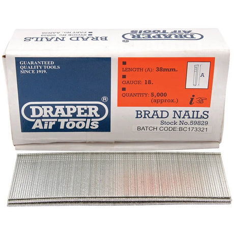 Draper 38mm Brad Nails (5000)