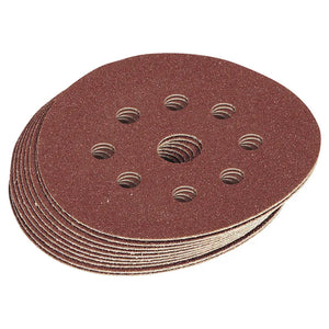 Draper Ten 125 Mm 60 Grit Hook and Loop Sanding Discs
