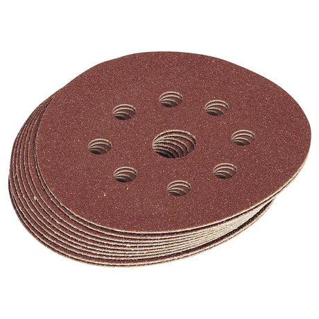 Draper Ten 125 Mm 60 Grit Hook and Loop Sanding Discs