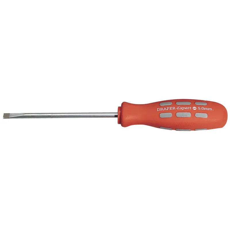 Draper 100mm x 5.0mm Plain Slot Parallel Tip Mechanics Screwdriver (Sold Loose)