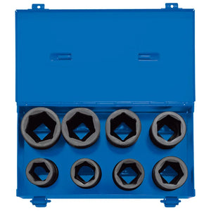 Draper Metric Deep Impact Socket Set in Metal Case 3/4" Sq. Dr. (8 Piece)
