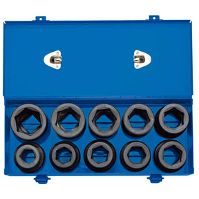Draper 1" Sq. Combined MM/AF Impact Socket Set in Metal Case (10 Piece)