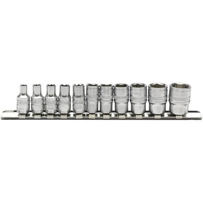 Draper 1/4" Sq. Imperial Socket on Metal Rail (11 Piece)
