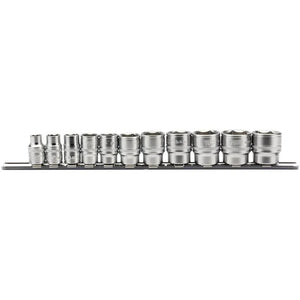 Draper 3/8" Sq. Imperial Socket Set on Metal Rail (11 Piece)