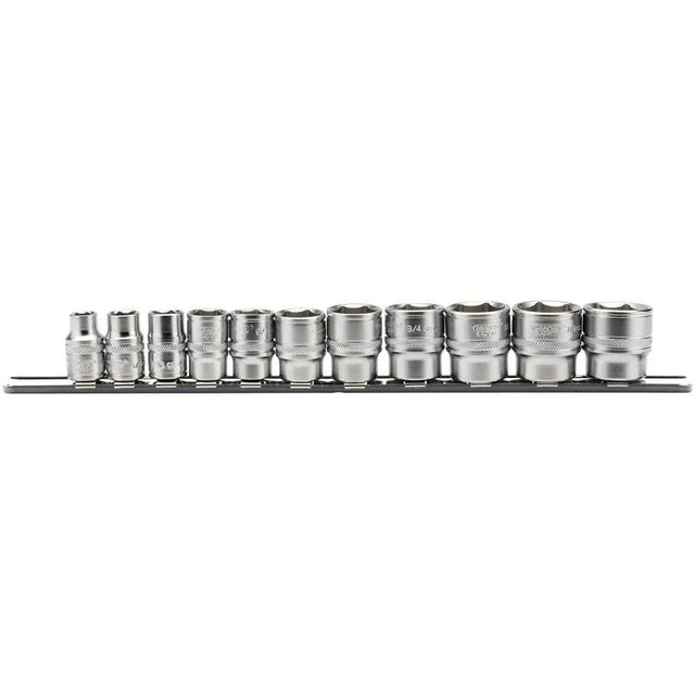 Draper 3/8" Sq. Imperial Socket Set on Metal Rail (11 Piece)