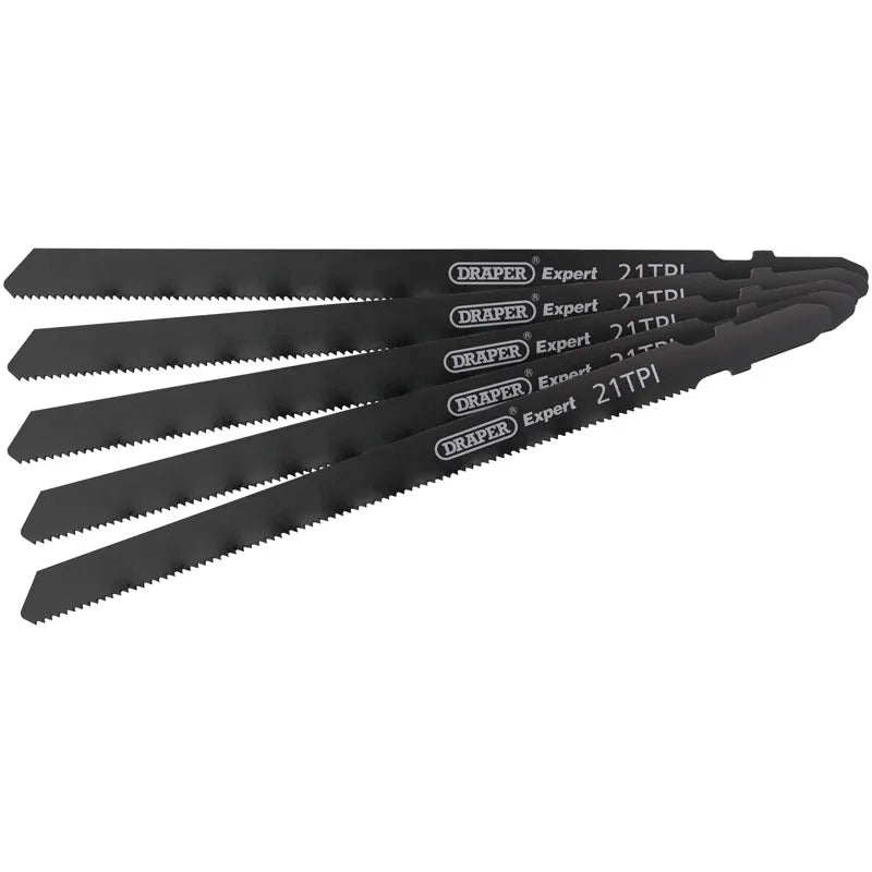Draper DT318A Jigsaw Blade Set, 130mm (5 Piece)