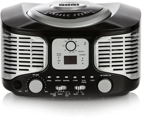 AKAI Retro Bluetooth CD Boombox with FM Radio - Black