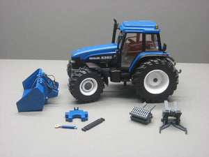 New Holland 8360 with Blue Hydraulic Bucket Model Tractor 1:32 Scale Die‑Cast by Replicagri