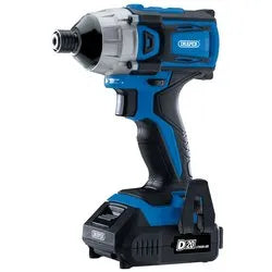 Draper D20 20 v Brushless Impact Driver, 1/4" Hex, 180 Nm, 2 X 2.0 Ah Batteries, 1 X Charger
