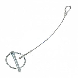 8mm Lynch Pin with Wire Rope - Secure Fastening, 250mm Cable (F442W)