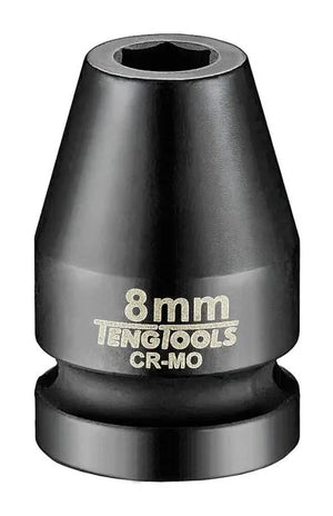 Teng Tools 920508N 8mm 1/2" Drive Impact Socket - DIN Standard, Chrome Molybdenum