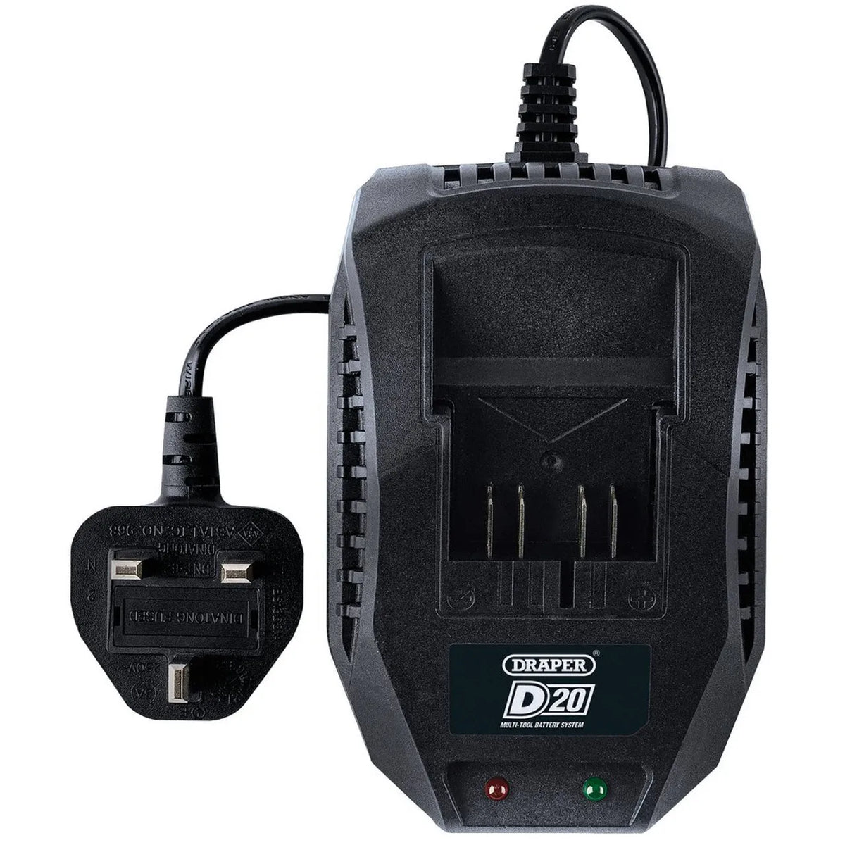 Draper D20 20V Li-ion Battery Charger, 2.4A - Fast Charging for D20 Battery System