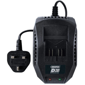 Draper D20 20V Li-ion Battery Charger, 2.4A - Fast Charging for D20 Battery System