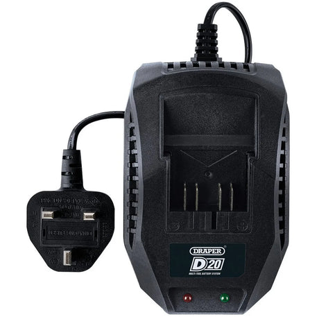 Draper D20 20V Li-ion Battery Charger, 2.4A - Fast Charging for D20 Battery System