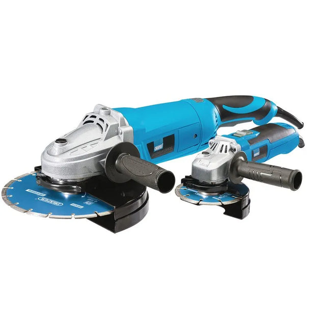 Draper Storm Force 230 v Angle Grinder Set, 115 Mm and 230 Mm (2 Piece)