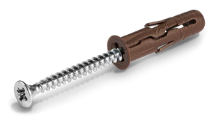 Rawlplug R-C1-UNOBRN+ Brown UNO Plugs & Screws in Jar (450 Plugs + 450 Screws) RAWRC1UNOBRN