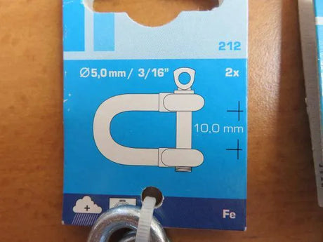 D-Shackle 5 - 10mm - 5mm (Pair)