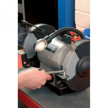 Draper Bench Grinder Heavy Duty with Worklight 8"
