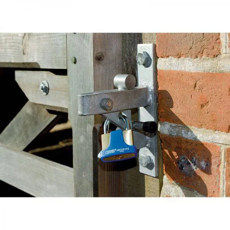 Draper 42mm Solid Brass Padlock & 2 Keys with Hardened Steel Shackle & Bumper