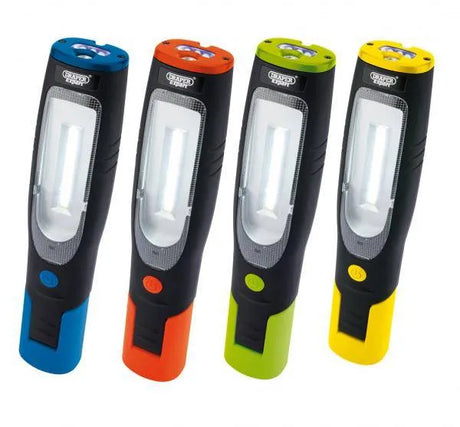 Draper Inspection Lamp with Rechargeable 4W COB LED & UV LED - Blue