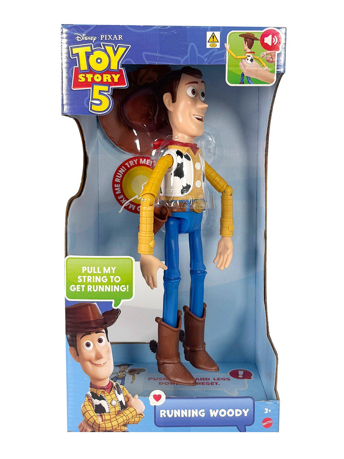 Disney Pixar Toy Story 5 Running Woody 12-inch Action Figure, 50+ Sounds