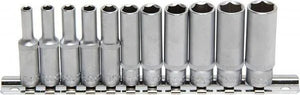 BGS 11-Piece Set Deep Sockets Long 4-14 mm