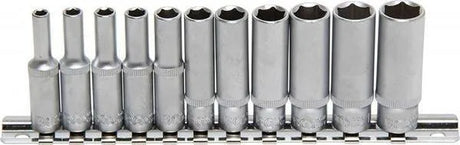 BGS 11-Piece Set Deep Sockets Long 4-14 mm