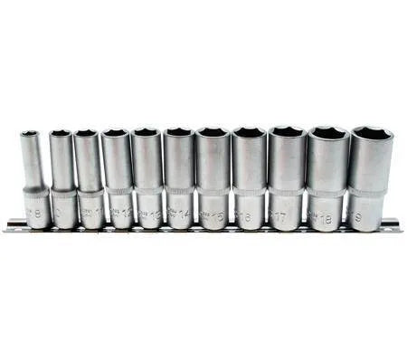 BGS 11 Piece Deep Socket Set 8-19 mm 3/8" Drive