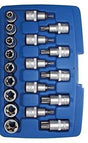 BGS Bit Insert / Socket Wrench Set E-Profile / T-P-rofile 1/2" Drive 19 Piece