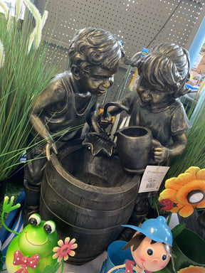 Barrel Fountain Boy & Girl
