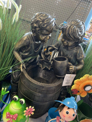 Barrel Fountain Boy & Girl