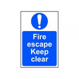 Safety Sign Fire Escape Keep Clear